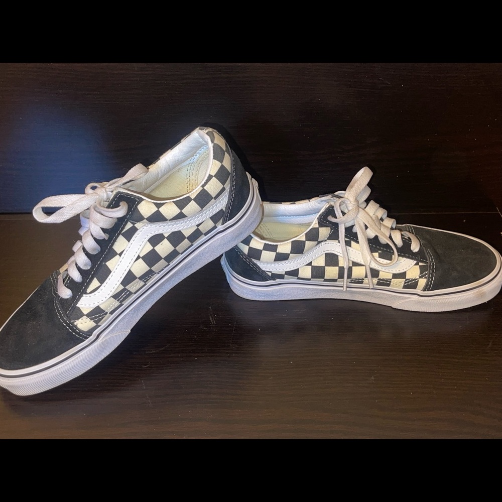 Vans Black and White Checkered Athletic Shoes